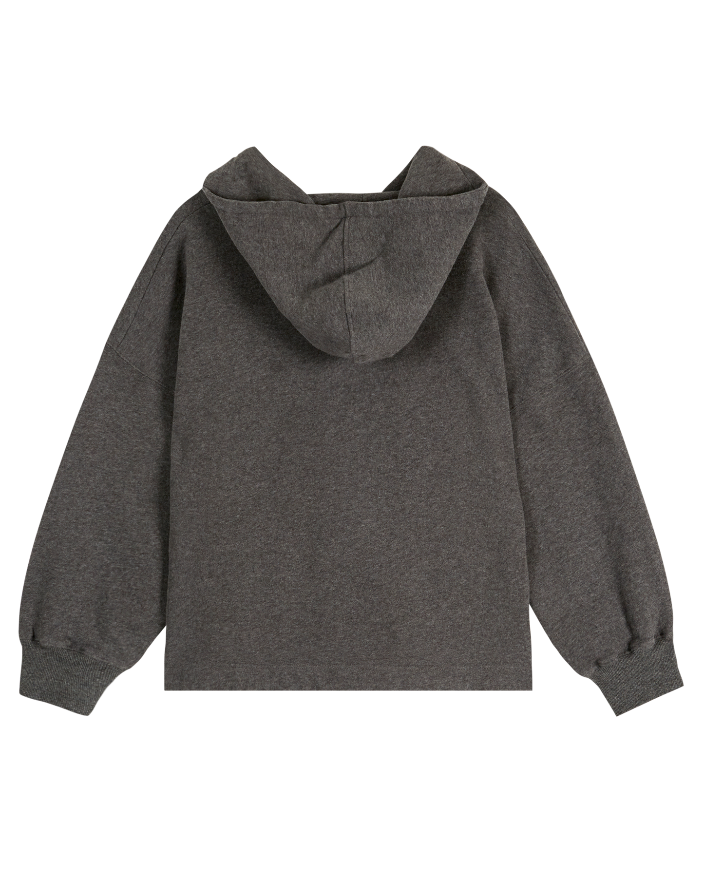 Sweat à capuche coton bio gris chiné foncé
