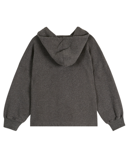 Sweat à capuche coton bio gris chiné foncé