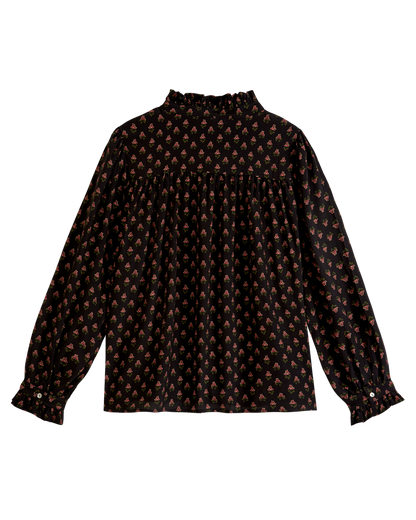 Blouse bleu marine et raisin