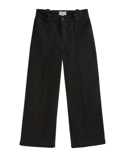 Pantalon wide coton denim noir
