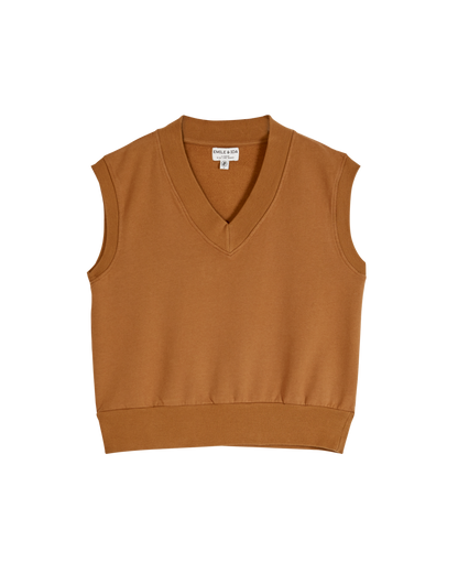 Pull sans manches coton bio macadamia