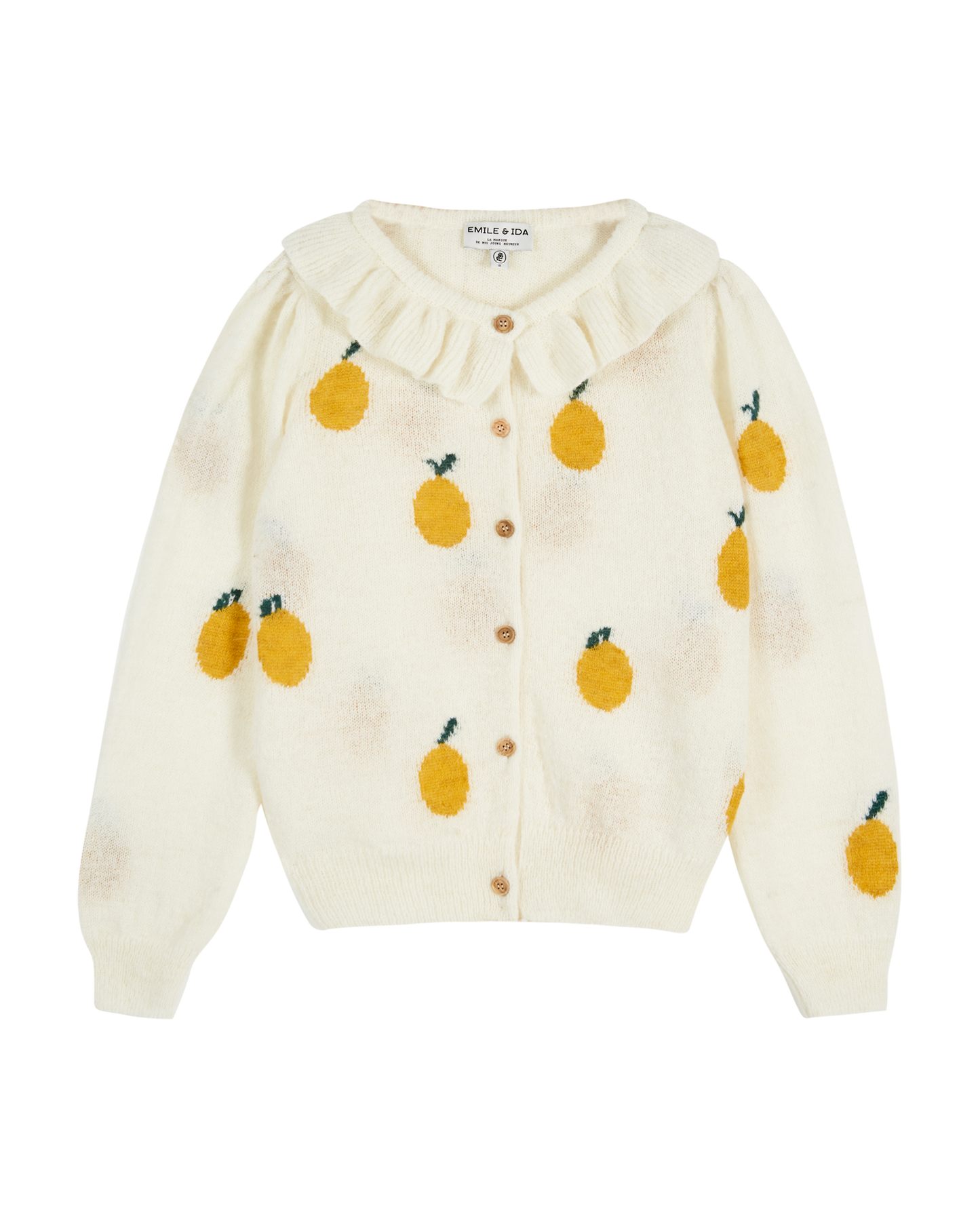 Cardigan femme citron écru