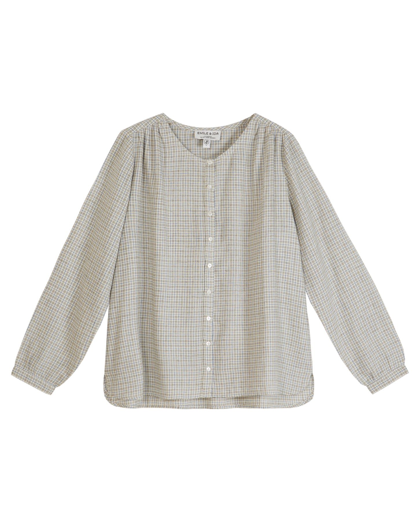 Blouse carreaux caroline marine
