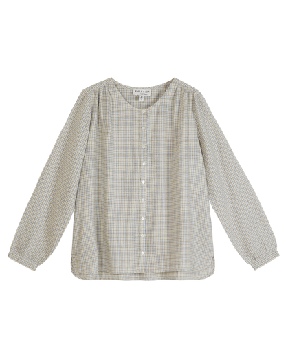Blouse carreaux caroline marine