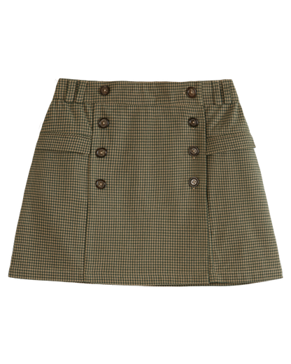 Jupe portefeuille carreaux denise vert