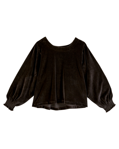 Sweat velours coton bio bitume