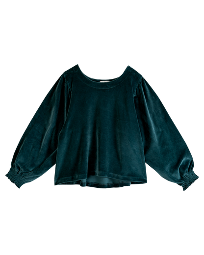 Sweat velours coton bio sapin