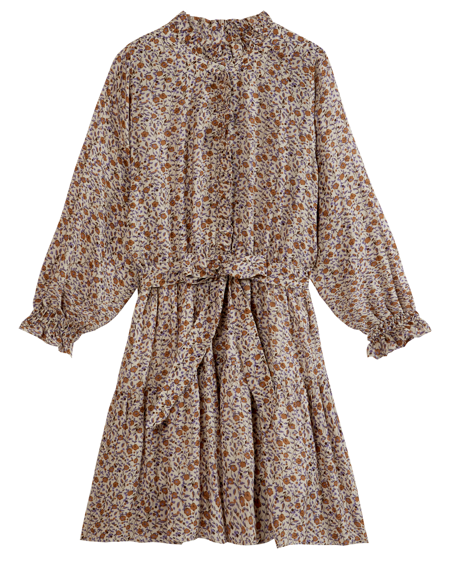 Robe campanule marron et violet