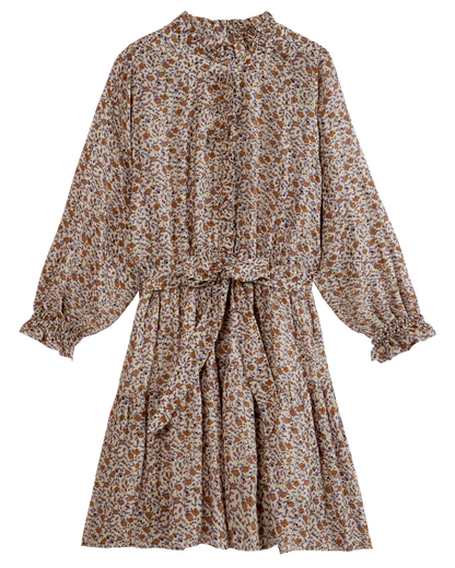 Robe campanule marron et violet