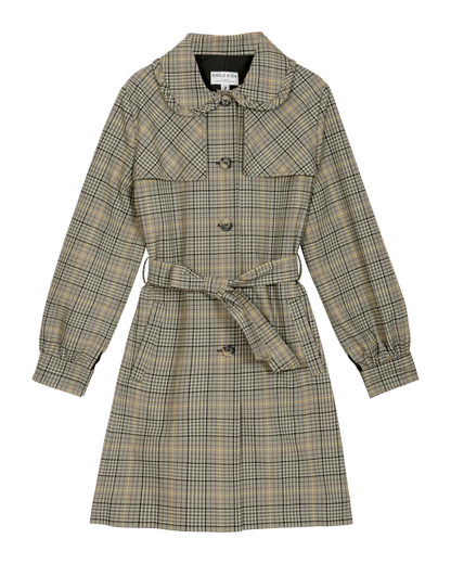 Trench coat Prince de Galles noir et beige