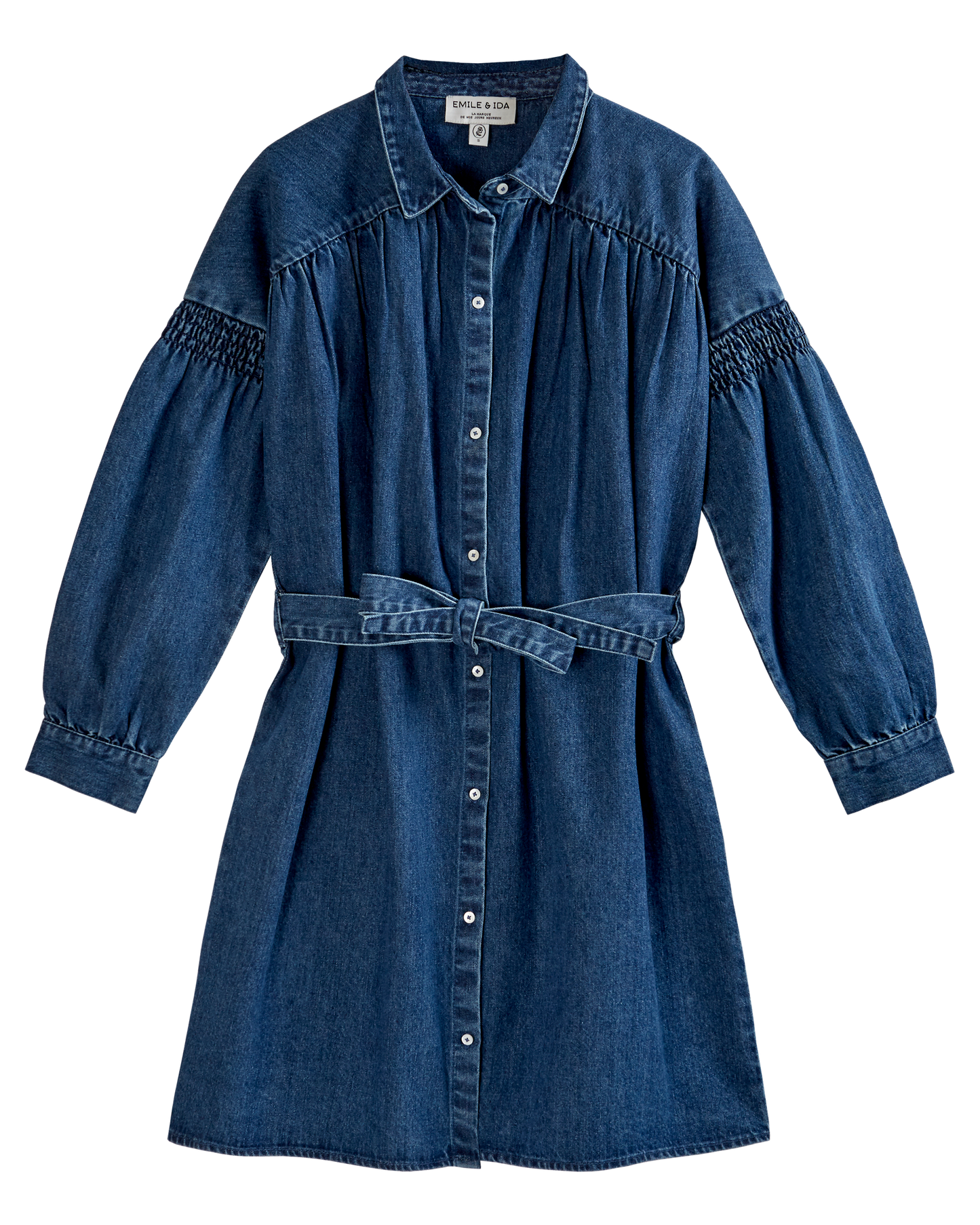 Robe chemisier denim bleu