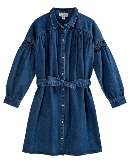 Robe chemisier denim bleu