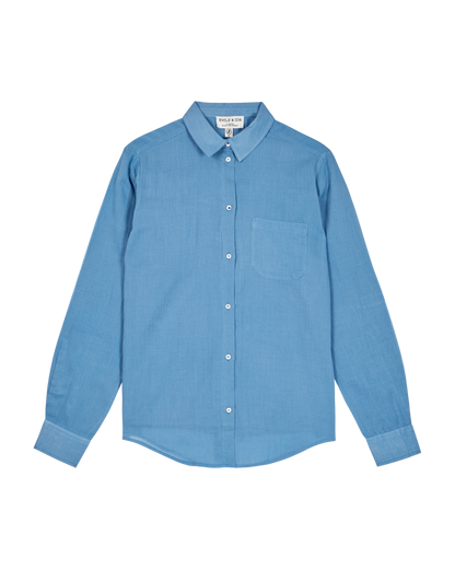 Chemise voile de coton Azur