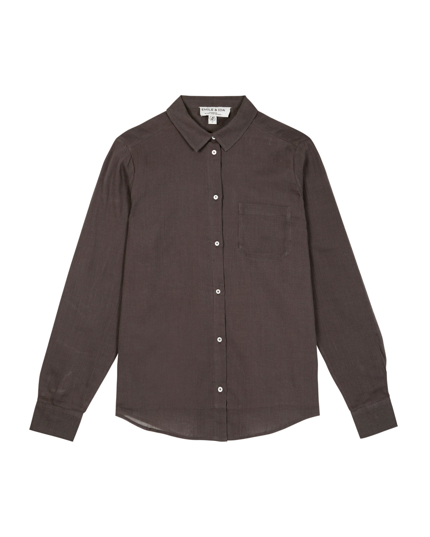 Chemise voile de coton bitume
