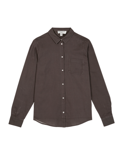Chemise voile de coton bitume