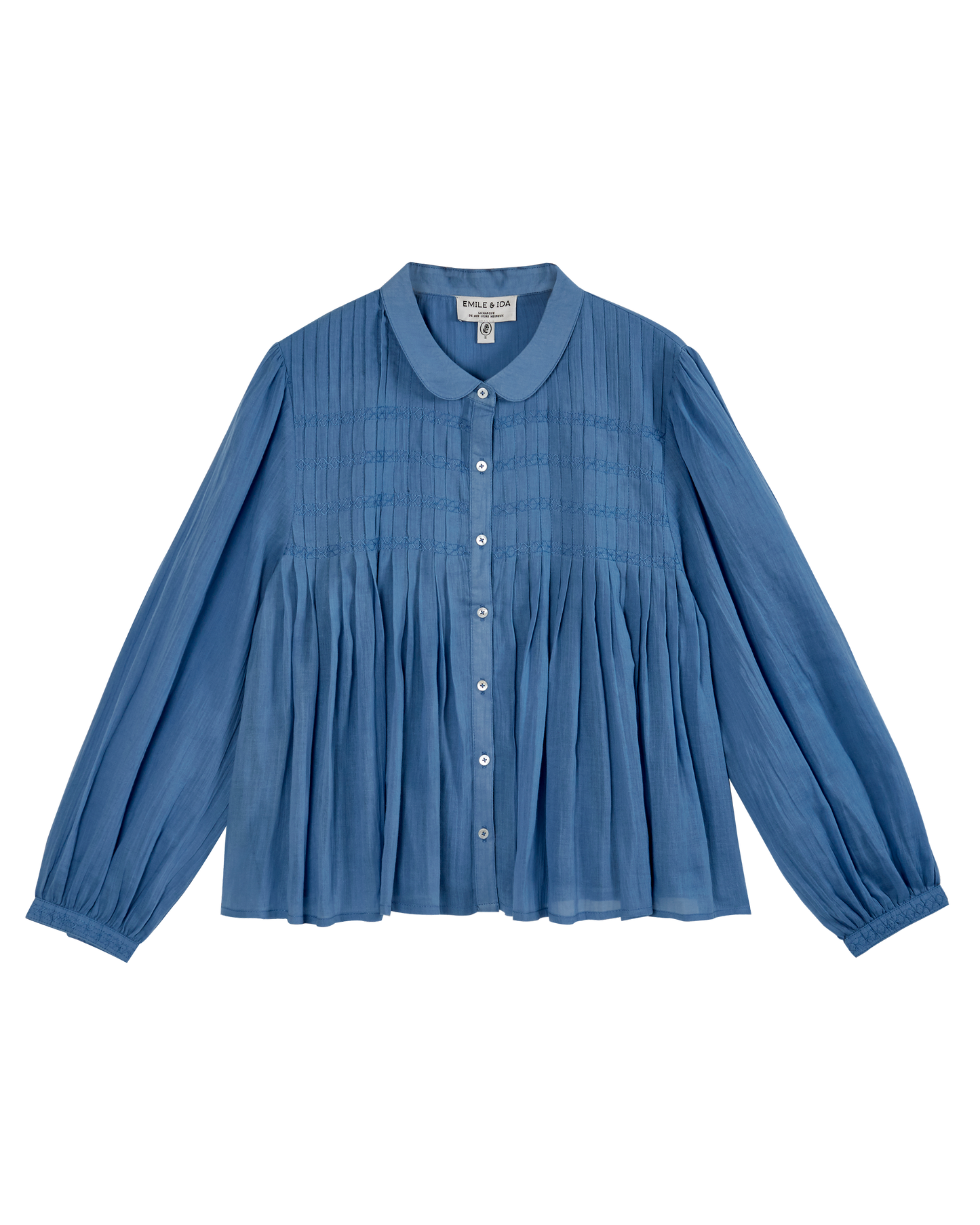 Blouse plissée azur