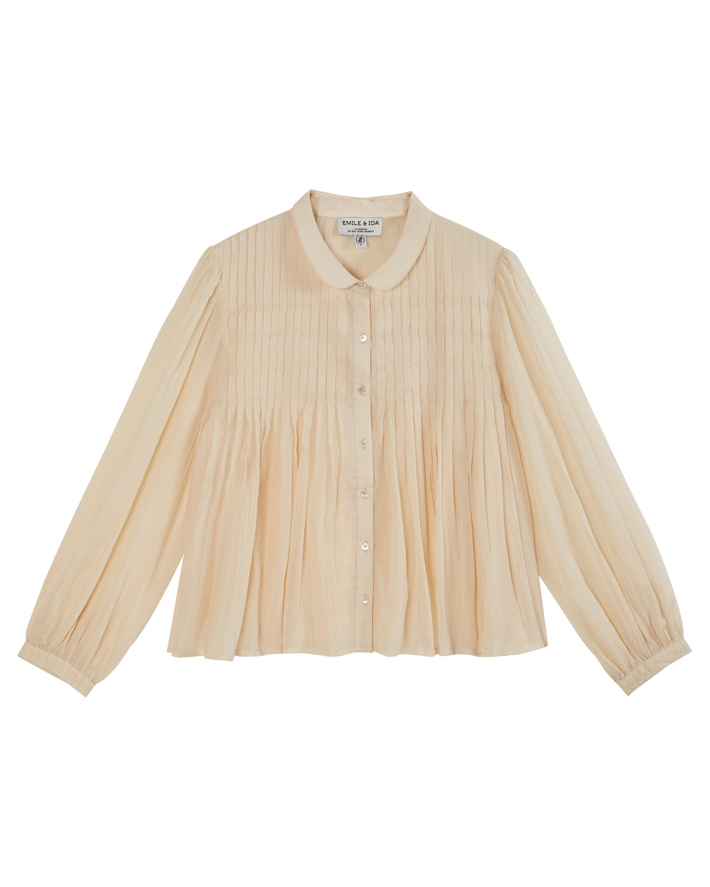 Blouse plissée écru