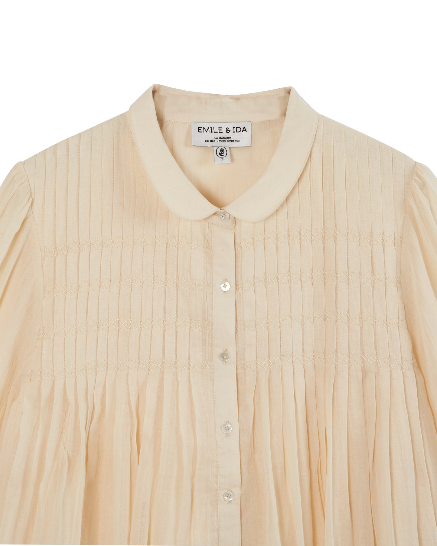Blouse plissée écru