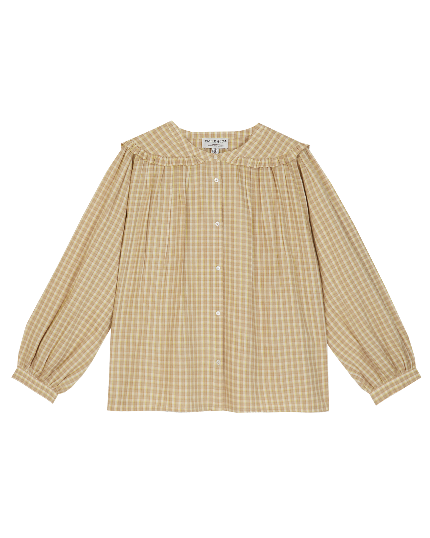 Blouse col marin carreaux brigitte jaune