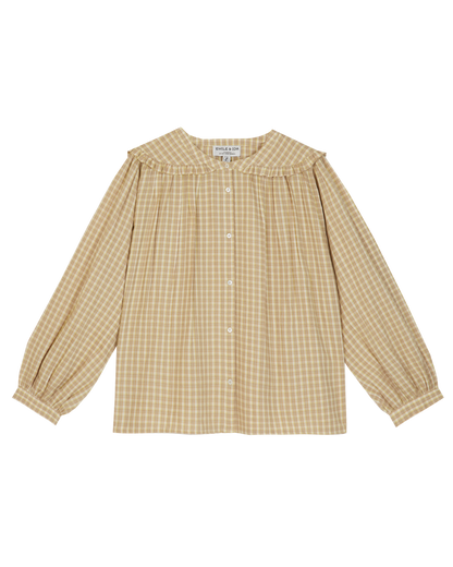 Blouse col marin carreaux brigitte jaune