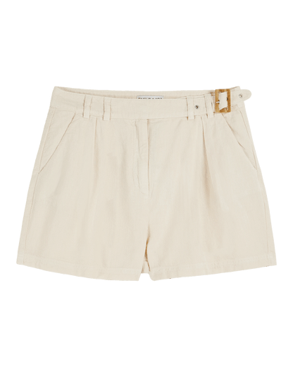 Short coton lin crème