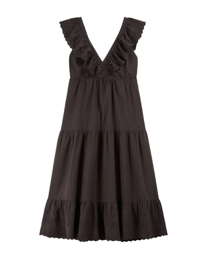 Robe longue broderie anglaise bitume