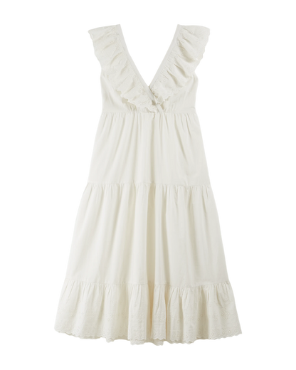 Robe longue broderie anglaise blanc