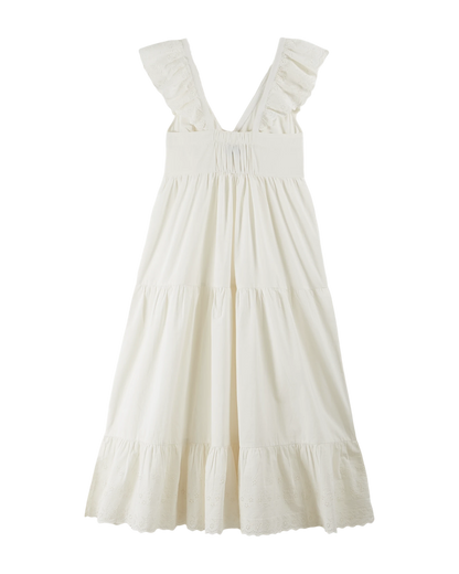 Robe longue broderie anglaise blanc