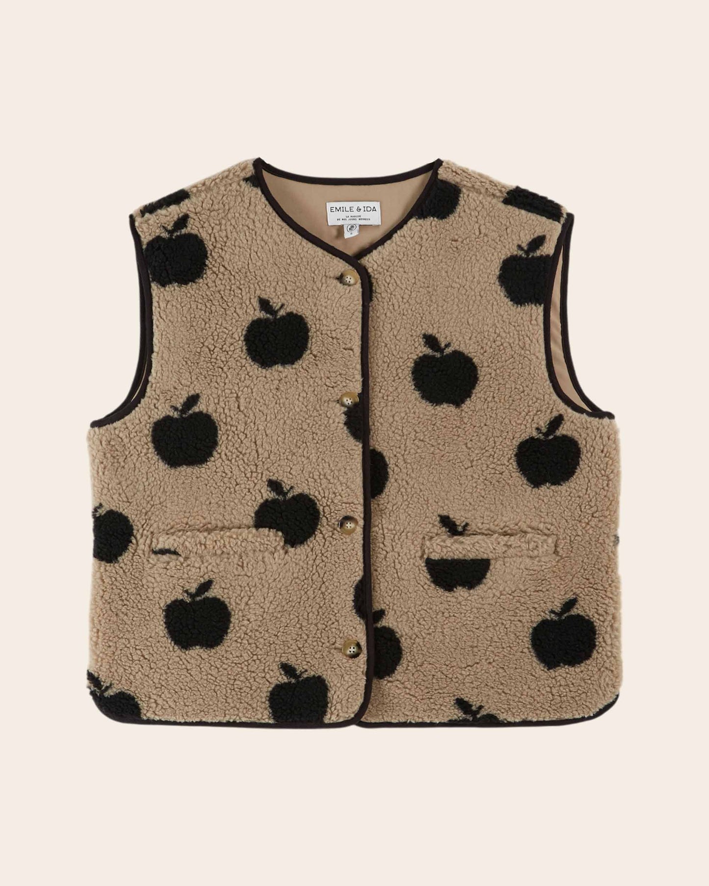 Veste sans manches - Sherpa pommes grège