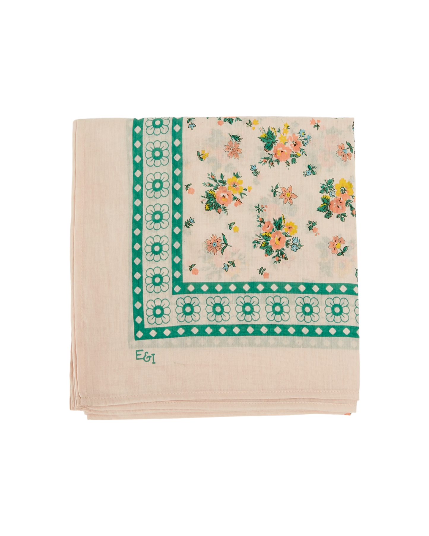 Foulard printemps rose 100 x 100 cm