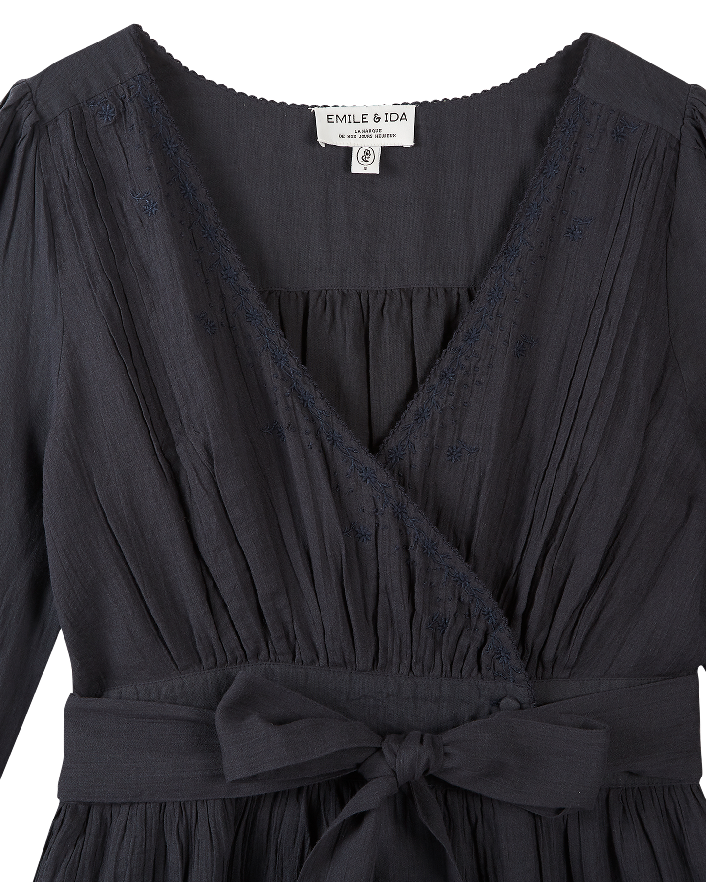 Robe portefeuille vintage coton bitume