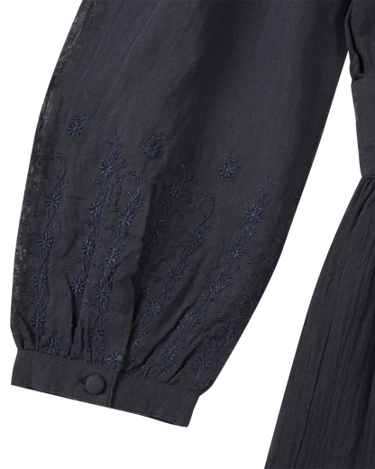 Robe portefeuille vintage coton bitume