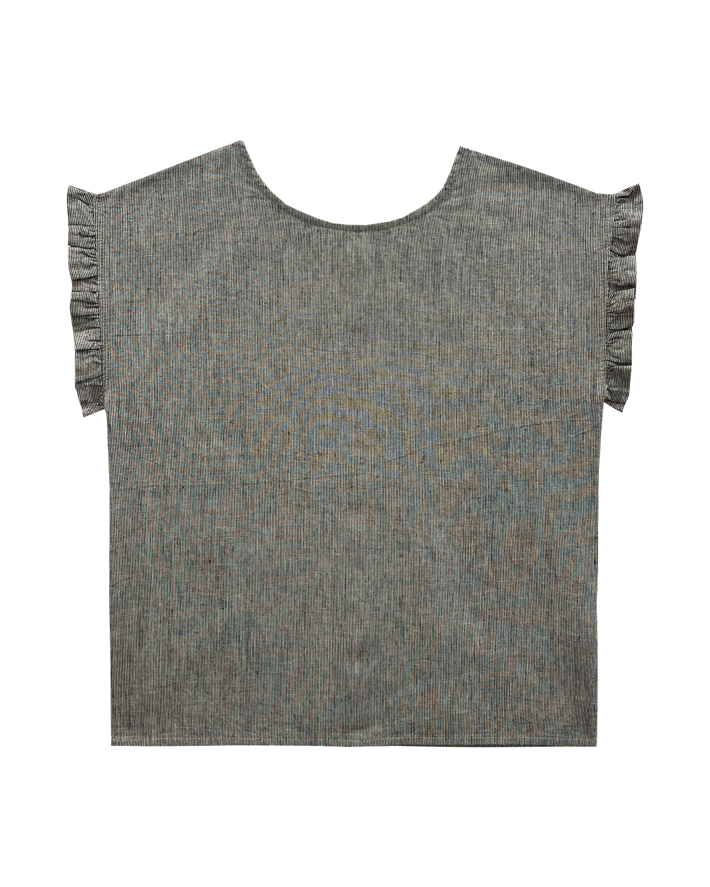 Blouse volantée rayures noir
