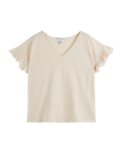 T-shirt coton bio blanc cassé