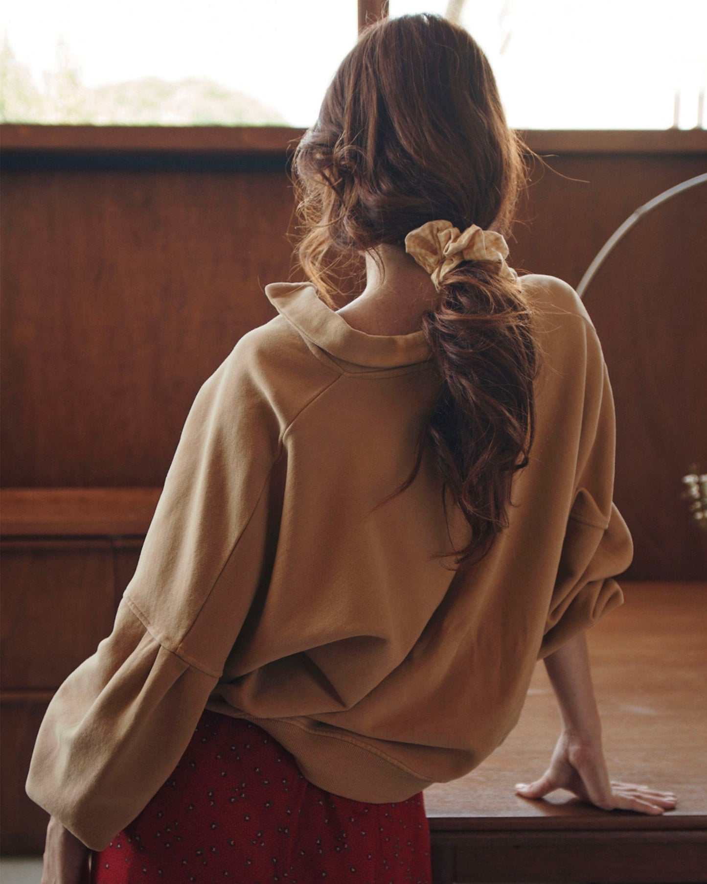Sweat boutonné coton bio miel