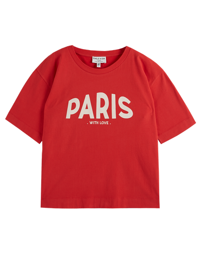 T-shirt Paris coton bio rouge