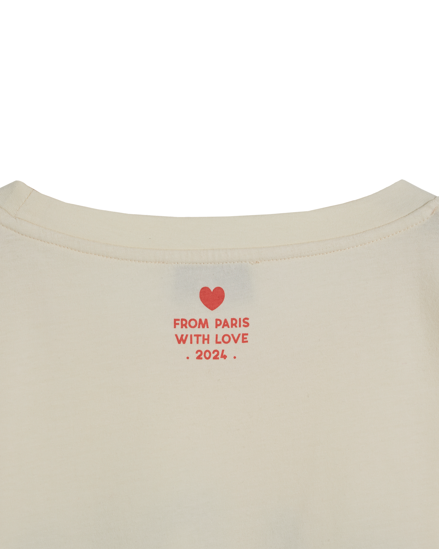 T-shirt Paris coton bio écru et vert