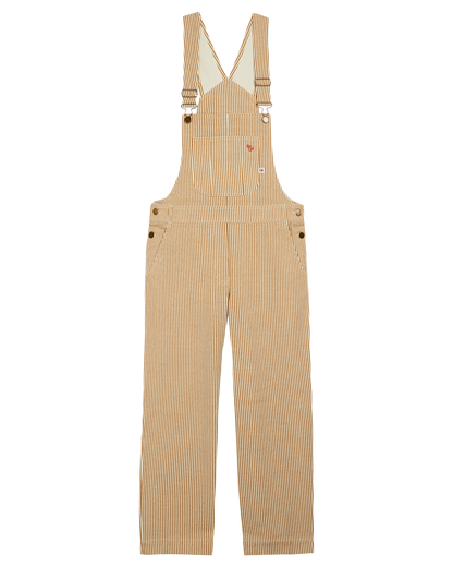 Salopette denim rayures écru et miel