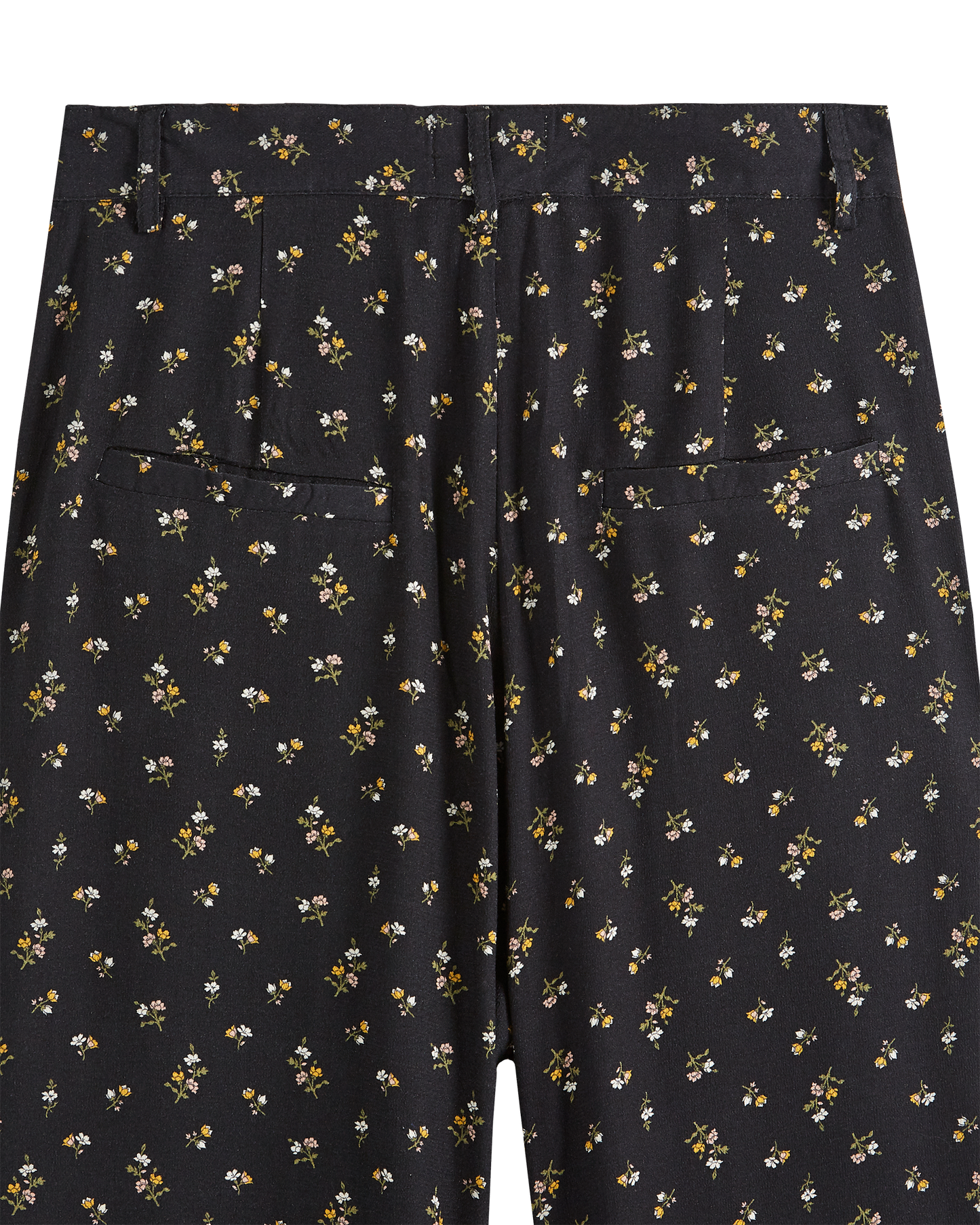 Pantalon palazzo à fleurs noir