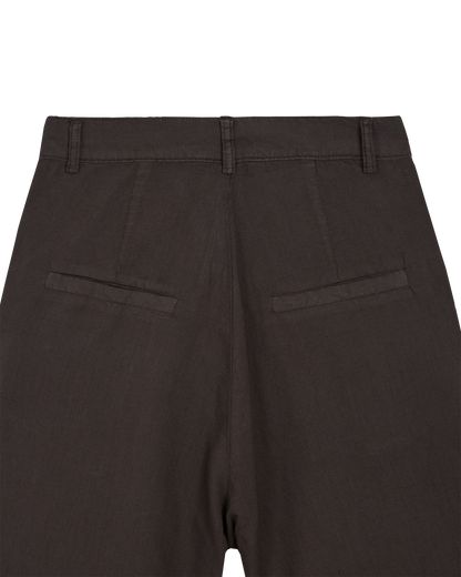 Pantalon palazzo lin coton bitume