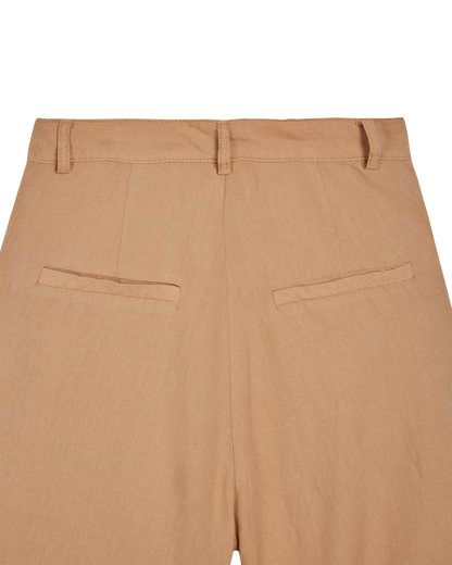 Pantalon palazzo lin et coton beige