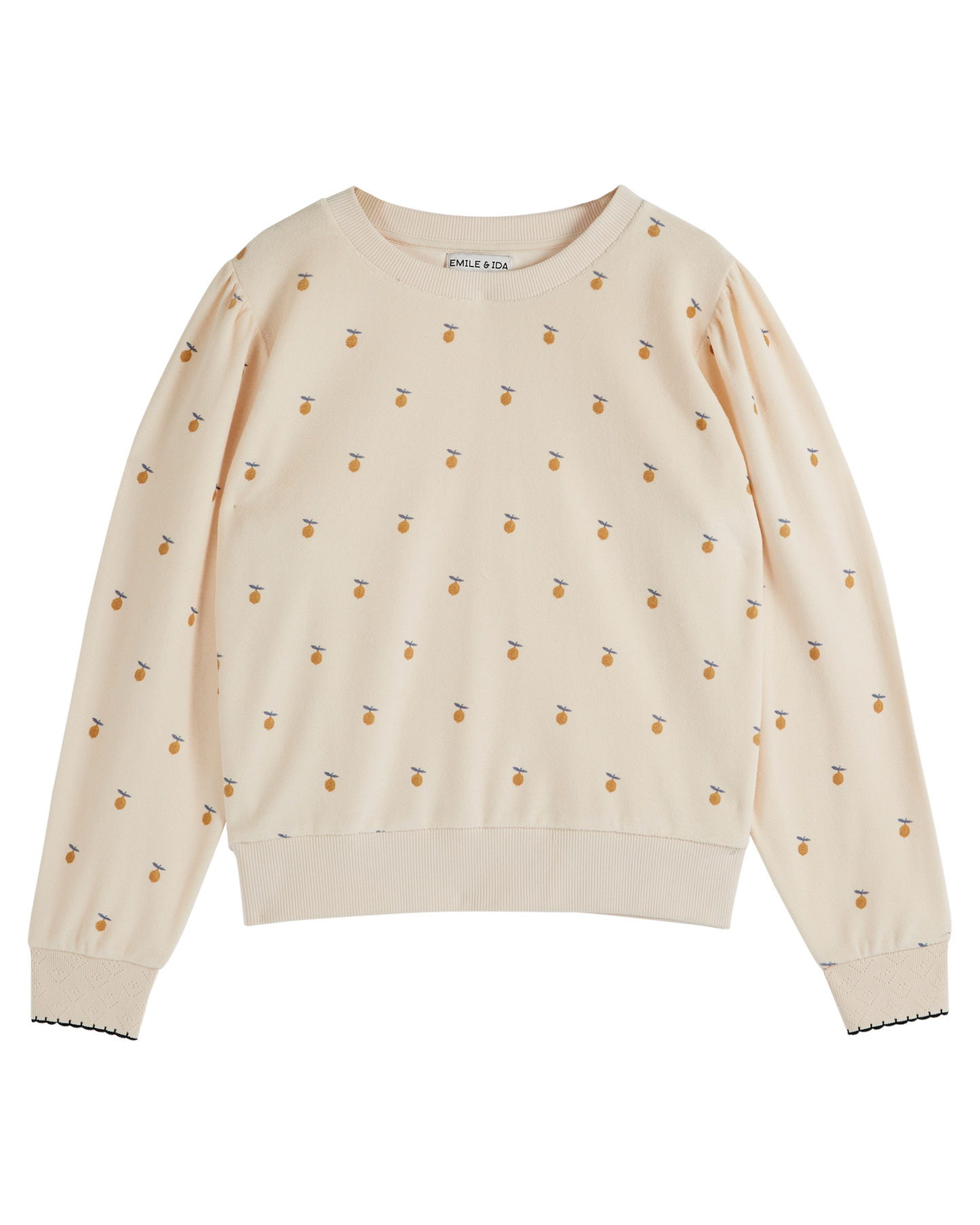 Sweat éponge loose citron écru
