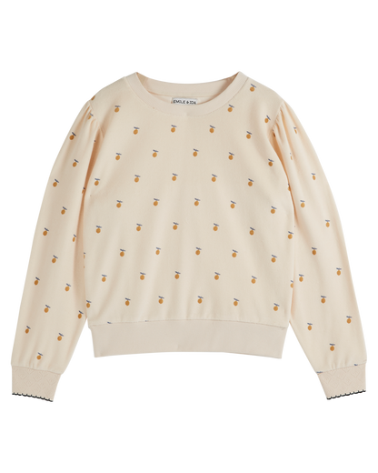Sweat éponge loose citron écru