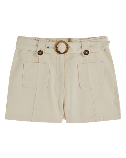Short toile de coton écru