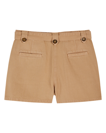 Short toile de coton beige