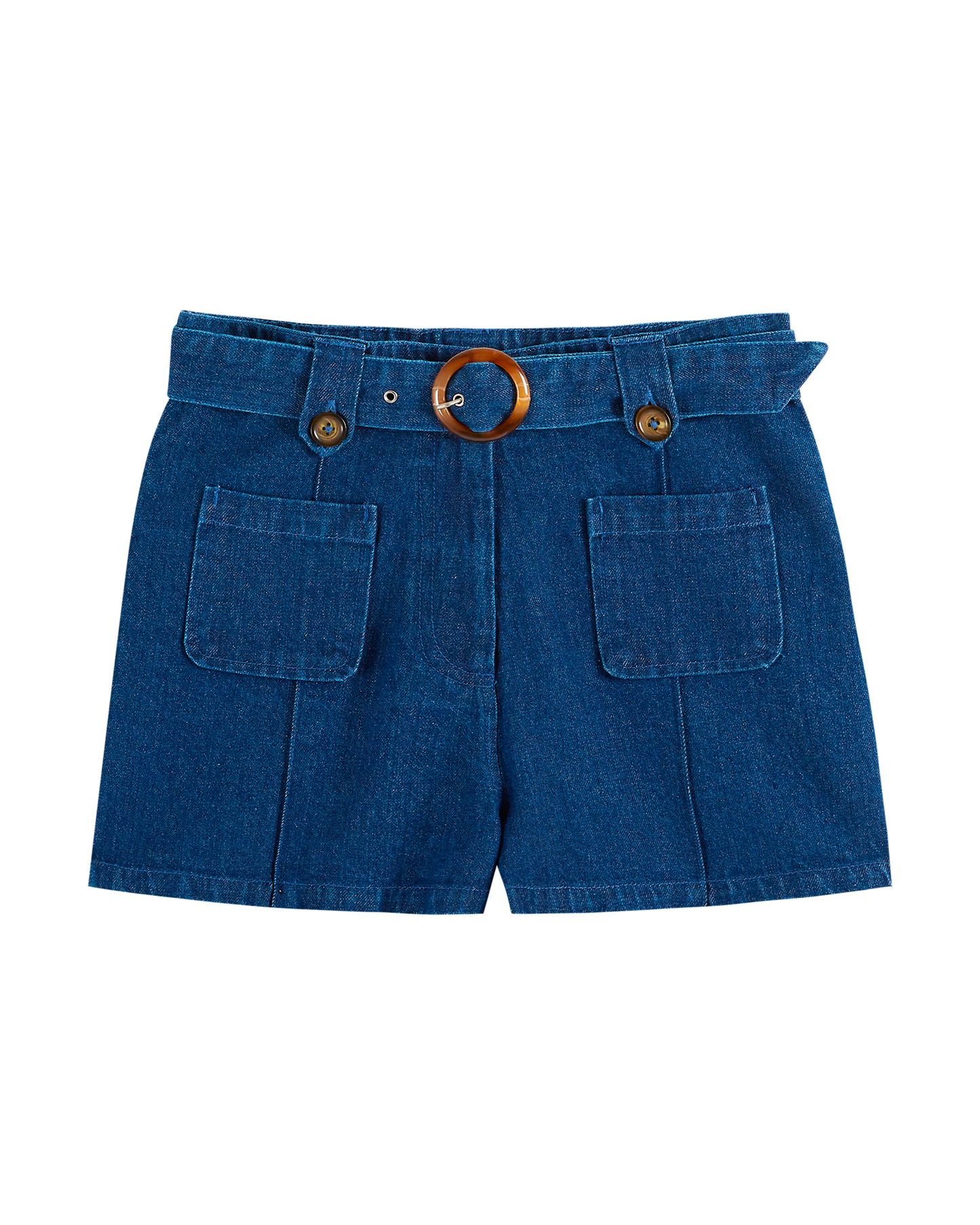 Short toile de coton bleu foncé