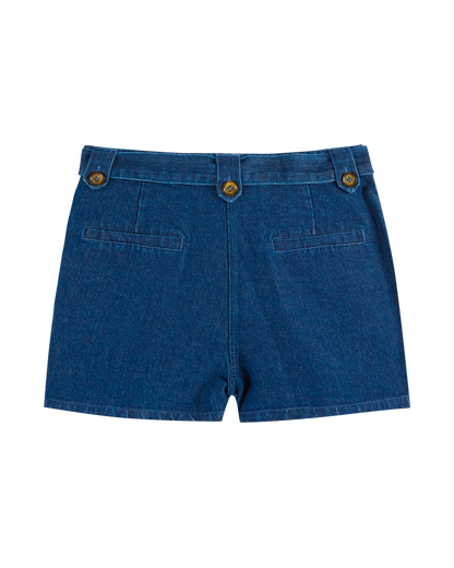 Short toile de coton bleu foncé