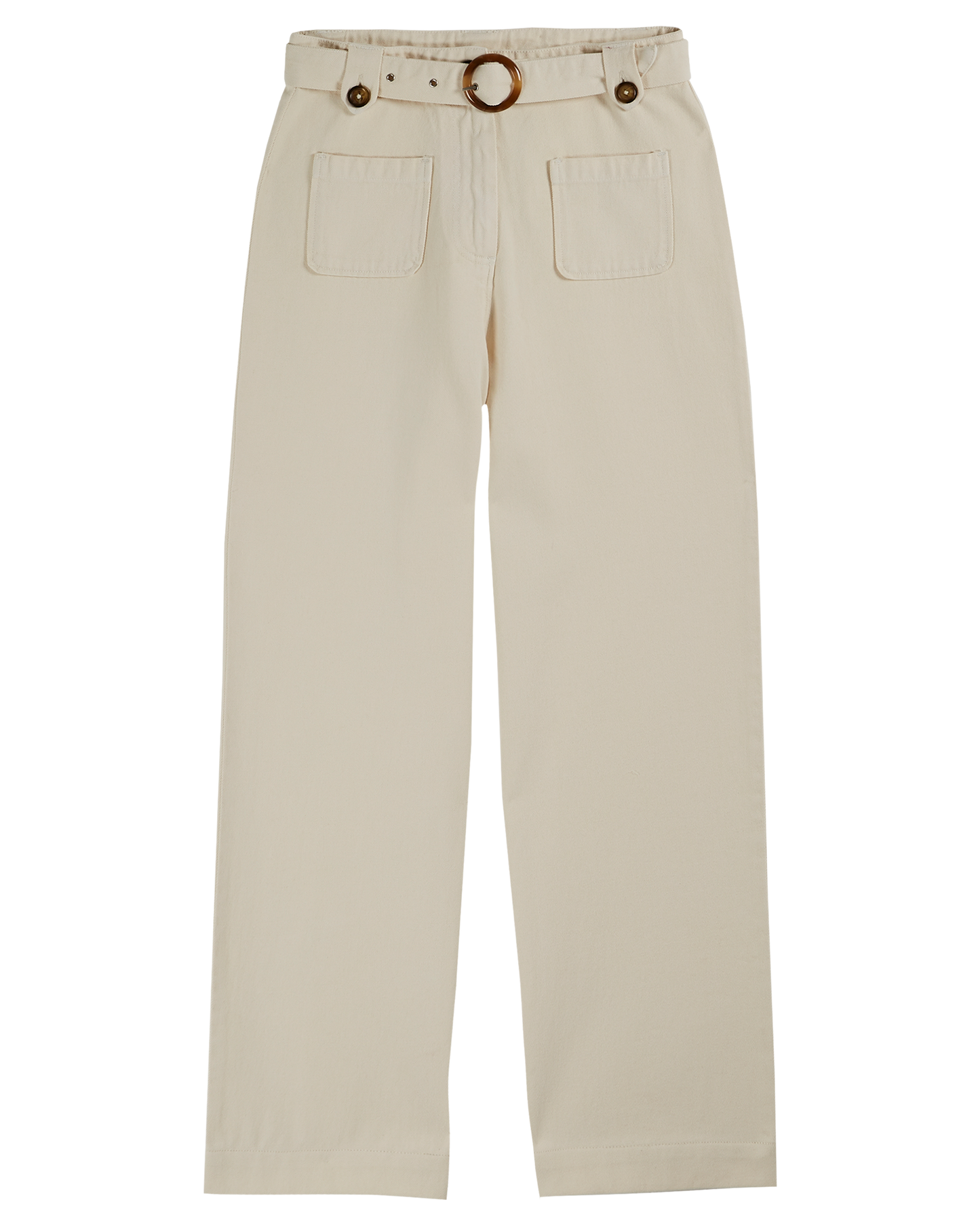 Pantalon toile de coton écru