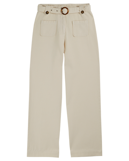 Pantalon toile de coton écru