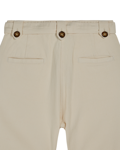 Pantalon toile de coton écru